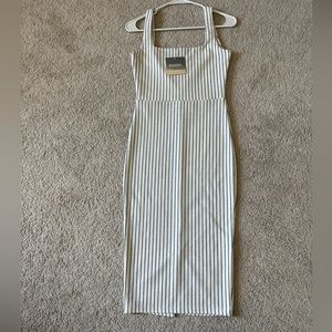 Missguided striped midi dress